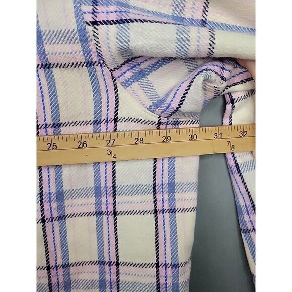 New J. Crew Relaxed fit Flannel Shirt Jacket Shacket Pearl Snap Pink Plaid Sz 24 - Picture 9 of 14